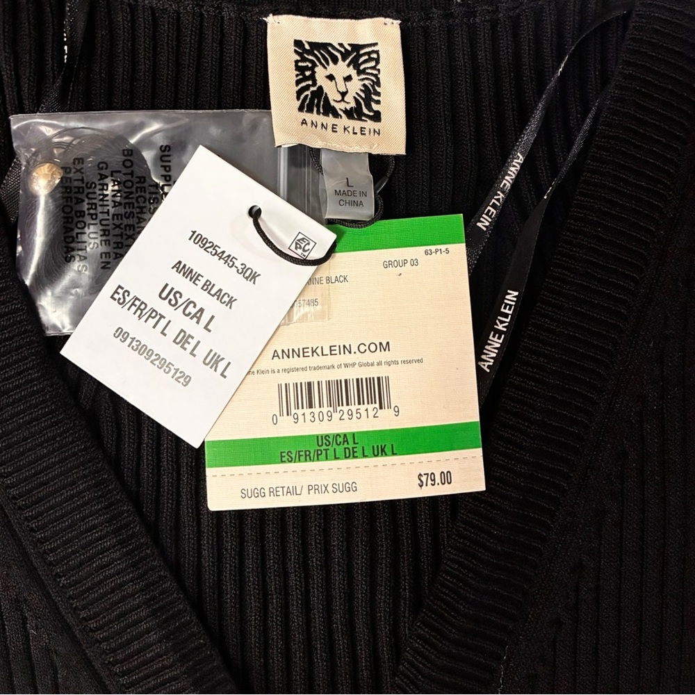 Anne Klein Black Ribbed Tank Top - Picture 5 of 8